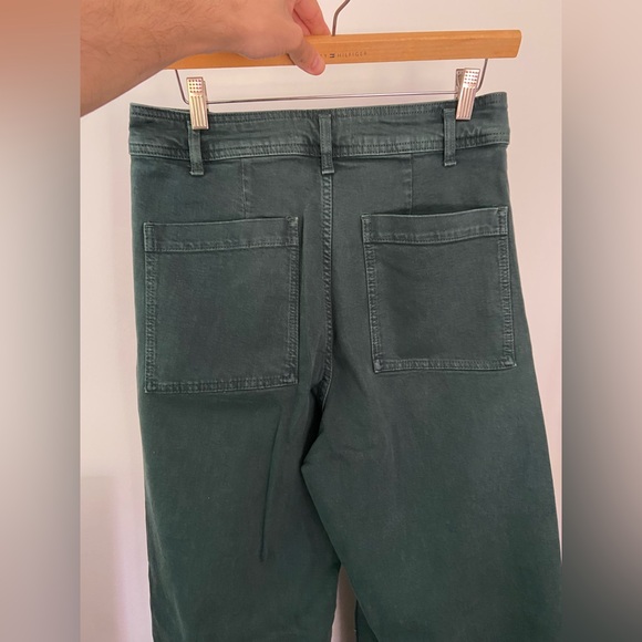 Zara The High Rise Marine Straight Green Jeans Woman’s Size 10 - Picture 6 of 8